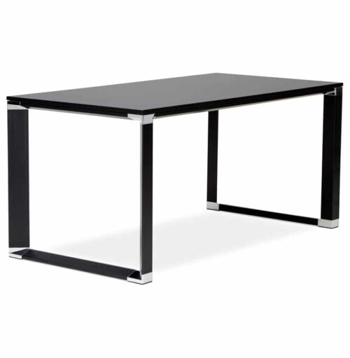 Bureau droit design ´XLINE´ en bois noir 160x80 cm 1