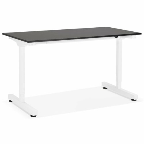 Bureau assis/debout droit ´STAND UP´ noir réglable en hauteur – 140×70 cm