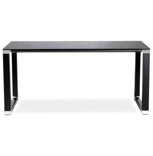 Bureau de direction droit design ´XLINE´ en verre noir 160x80 cm 2