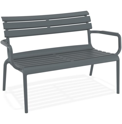 Banc de jardin AROMA XL gris plastique robuste