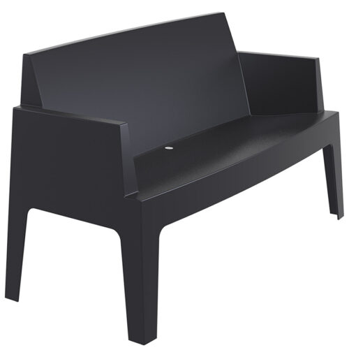 Banc de jardin XL noir en plastique PLEMO 1