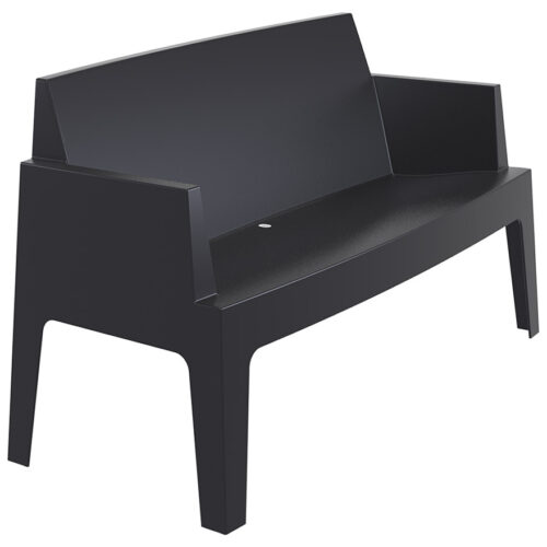 Banc de jardin XL noir en plastique PLEMO