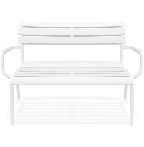 Banc de jardin blanc AROMA XL en plastique resist 1