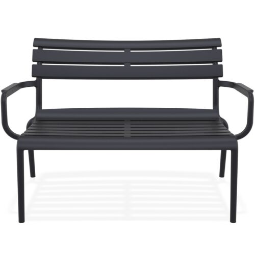 Banc de jardin noir AROMA XL en plastique robuste 1