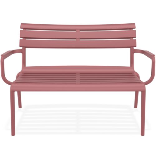 Banc de jardin rouge AROMA XL en plastique 1