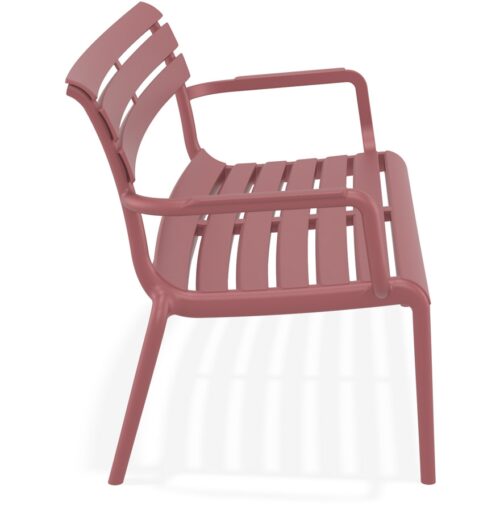 Banc de jardin rouge AROMA XL en plastique 2