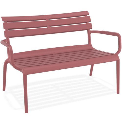 Banc de jardin rouge AROMA XL en plastique