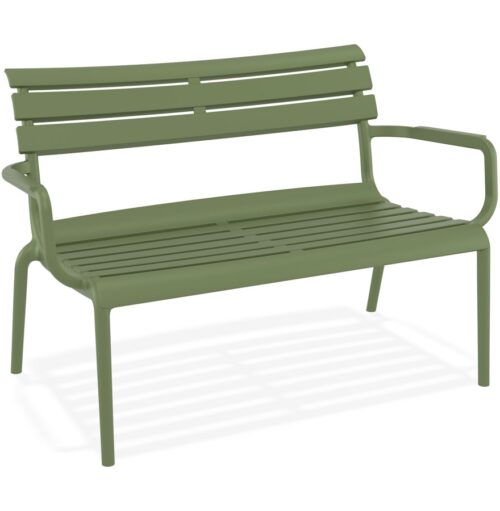 Banc de jardin vert en plastique AROMA XL