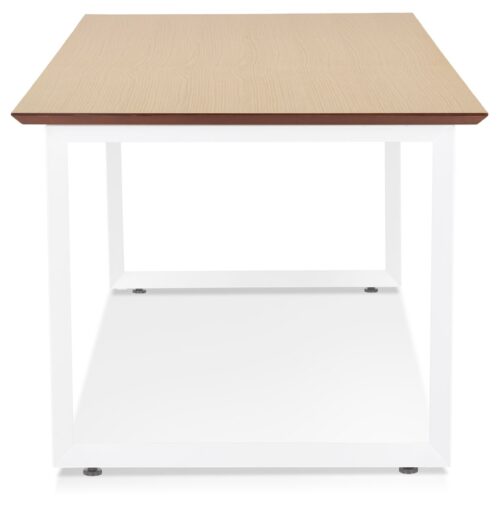 Bureau GIMINI bois naturel et metal blanc 130x70 cm 2