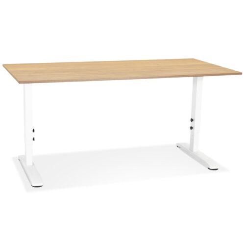 Bureau OSMOSE bois naturel métal blanc - 160x80 cm