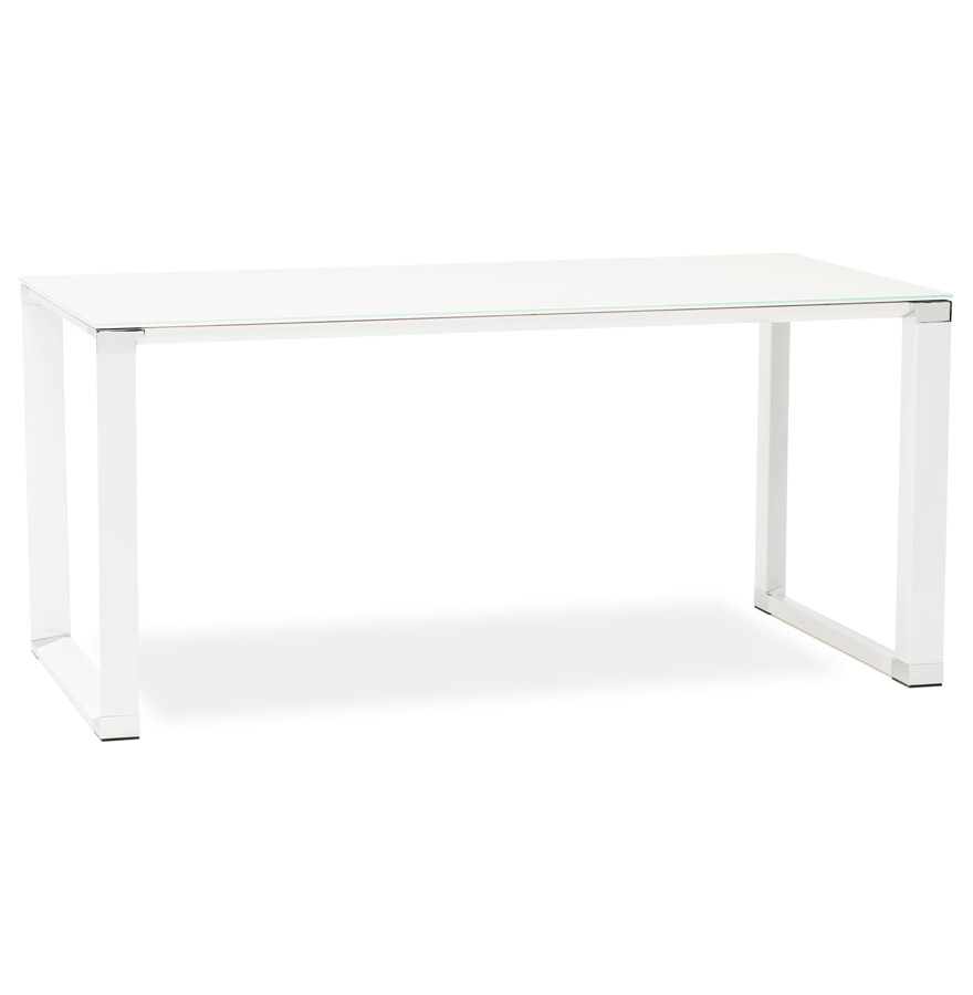 Bureau XLINE design en verre blanc - 160x80 cm