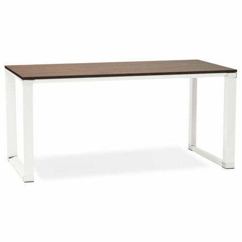 Bureau XLINE en bois Noyer et métal blanc – 160×80 cm