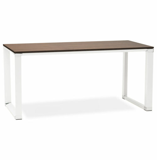 Bureau XLINE en bois Noyer et métal blanc - 160x80 cm