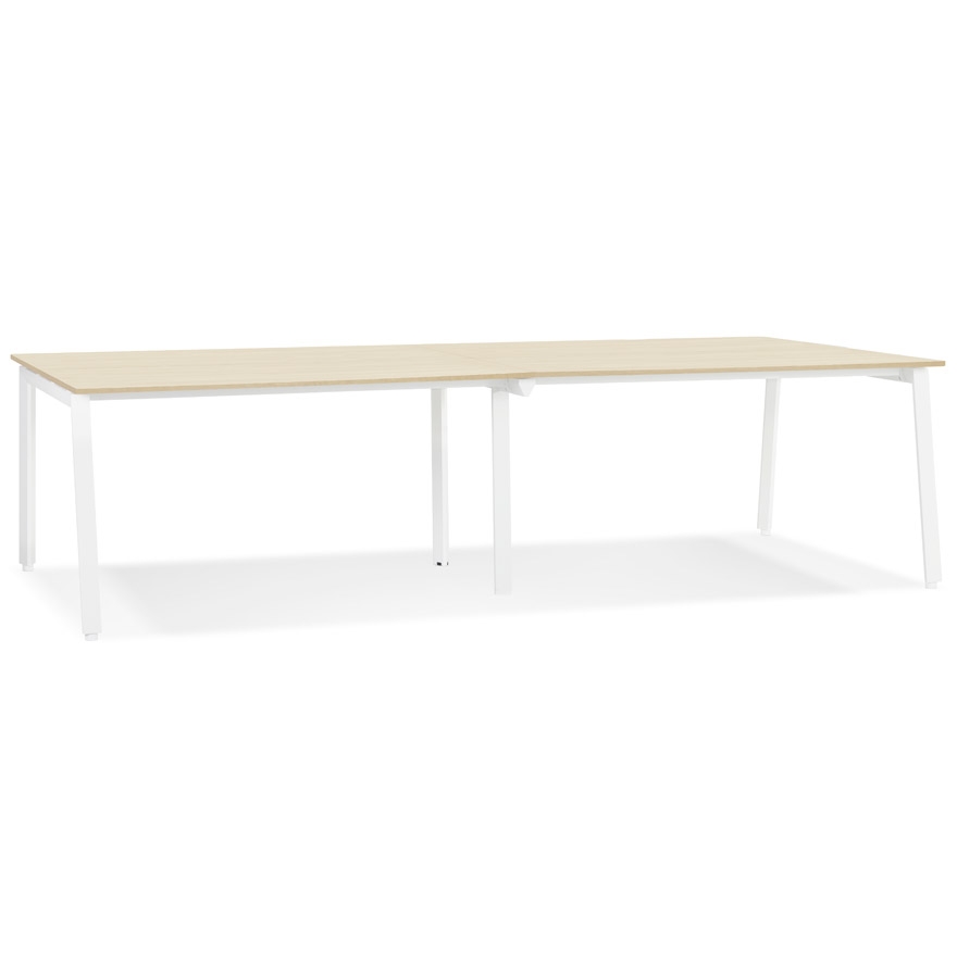 Bureau-banc duo AMADEUS bois naturel et métal blanc