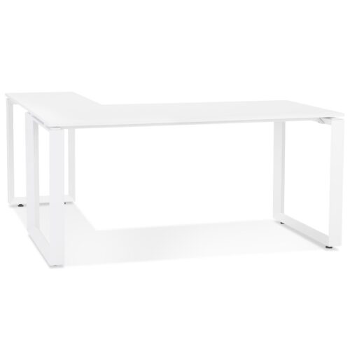 'Bureau d'angle design BAKUS - Bois & métal blanc