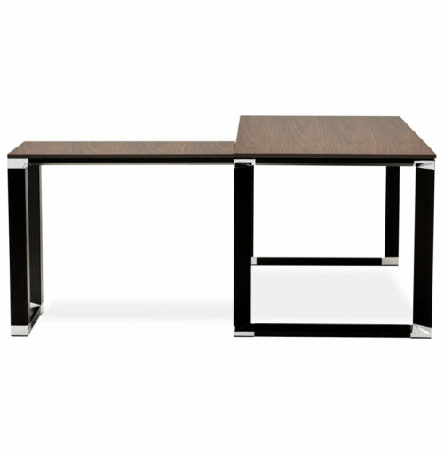 Bureau dangle moderne XLINE en bois Noyer et metal noir angle personnalisable 160cm 1