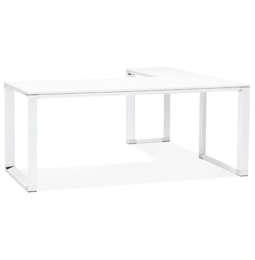 Bureau de direction XLINE en bois blanc 200 cm angle personnalisable 2