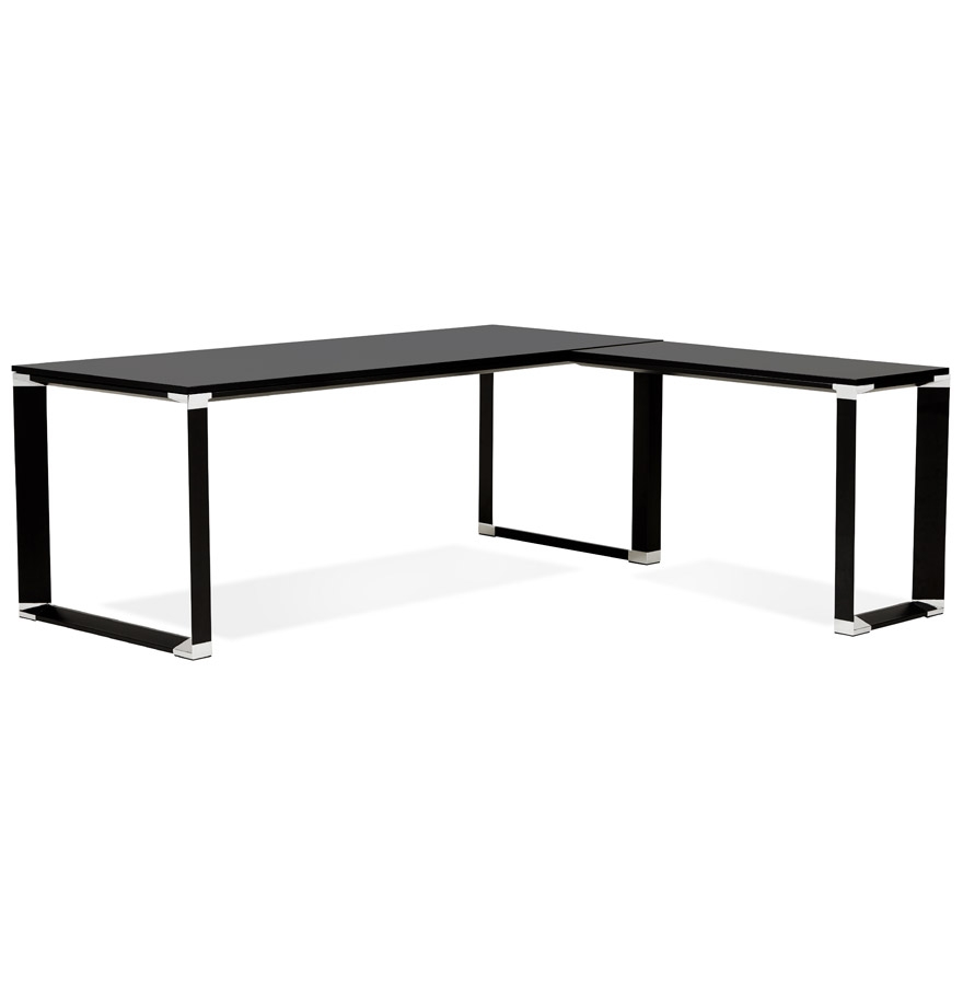 Bureau de direction en angle XLINE bois noir - 200 cm