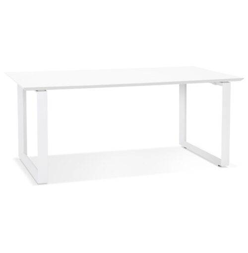 Bureau de direction en bois et métal blanc GIMINI - 180x90 cm