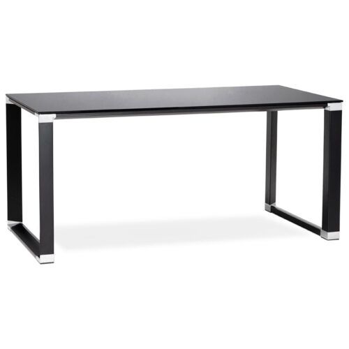 Bureau de direction en verre noir XLINE – 160×80 cm