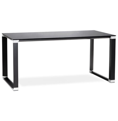 Bureau de direction en verre noir XLINE - 160x80 cm