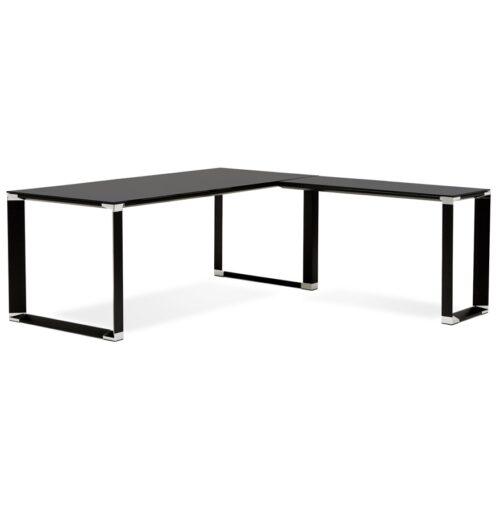 Bureau de direction en verre noir XLINE 200 cm 1