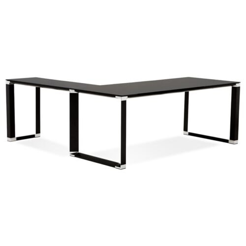 Bureau de direction en verre noir XLINE – 200 cm