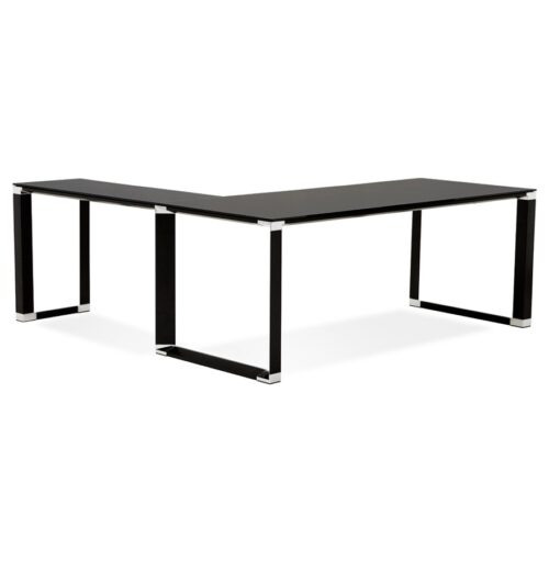 Bureau de direction en verre noir XLINE - 200 cm