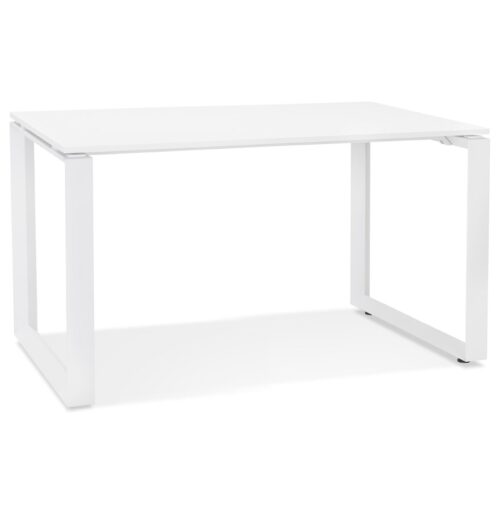 Bureau design BAKUS bois et métal blanc - 120x60 cm