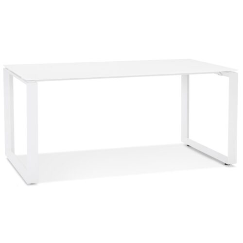 Bureau design BAKUS verre/métal blanc – 160×80 cm