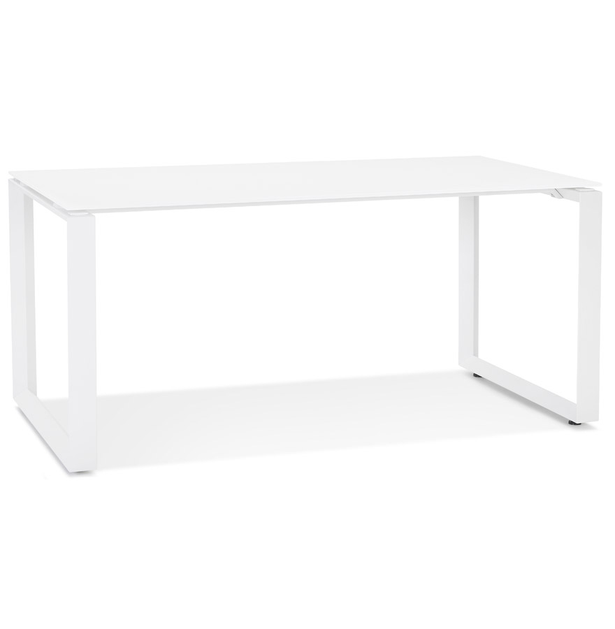 Bureau design BAKUS verre/métal blanc - 160x80 cm