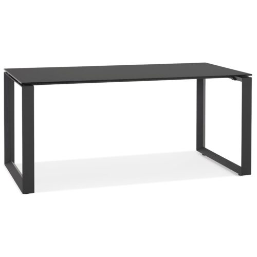 Bureau design BAKUS verre/métal noir – 160×80 cm