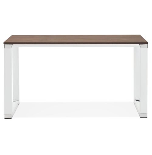 Bureau design XLINE bois Noyer metal blanc 140x70 cm 1