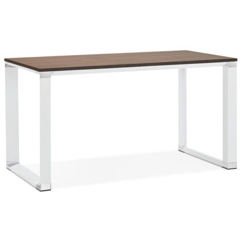 Bureau design XLINE bois Noyer & métal blanc – 140×70 cm