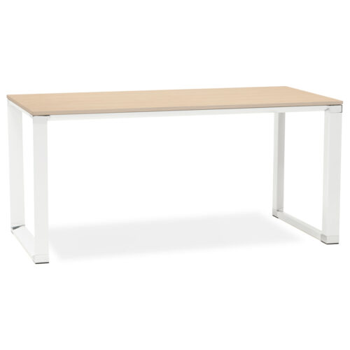 Bureau design XLINE bois naturel/métal blanc – 160×80 cm