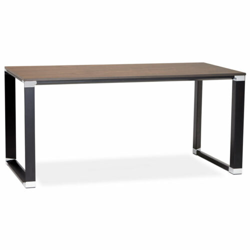 Bureau design XLINE bois noyer/métal noir – 160×80 cm