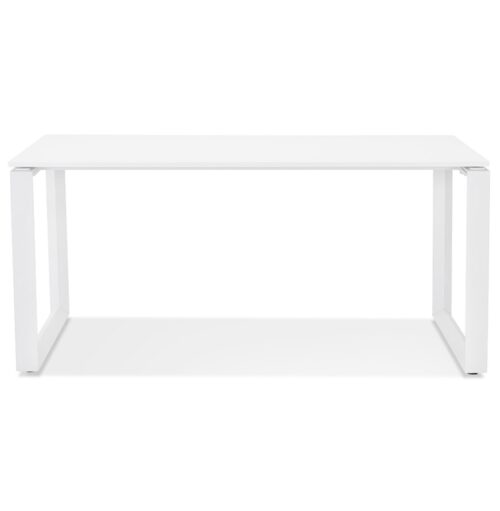 Bureau design en bois et metal blanc BAKUS 160x80 cm 1