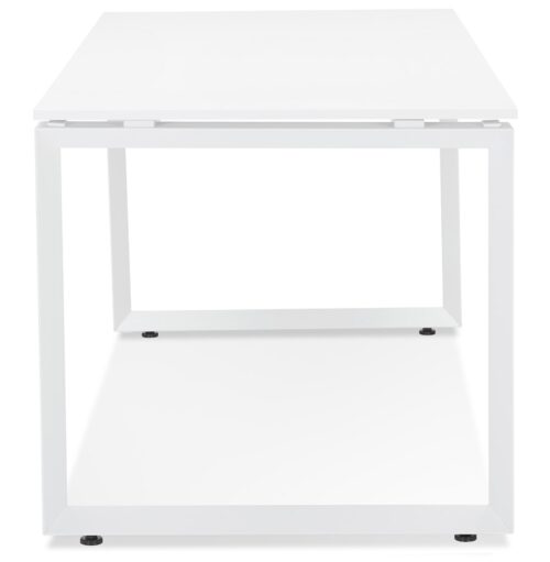 Bureau design en bois et metal blanc BAKUS 160x80 cm 2