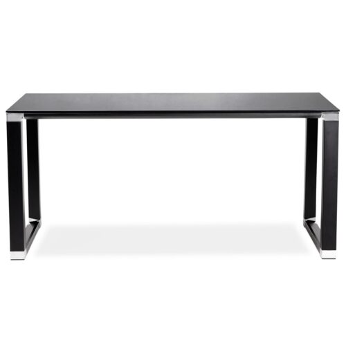 Bureau design en verre noir XLINE 140x70 cm 1