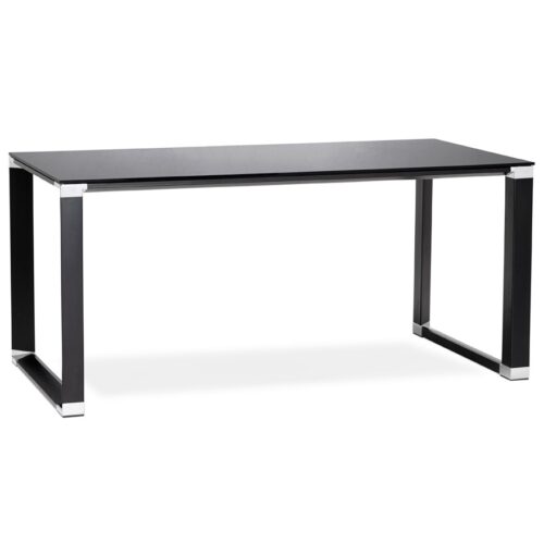 Bureau design en verre noir XLINE - 140x70 cm