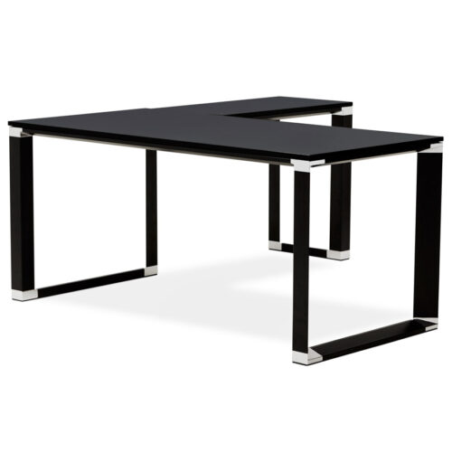 Bureau direction angle design XLINE bois noir 160 cm 2