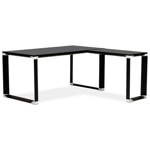 Bureau direction angle design XLINE bois noir – 160 cm.