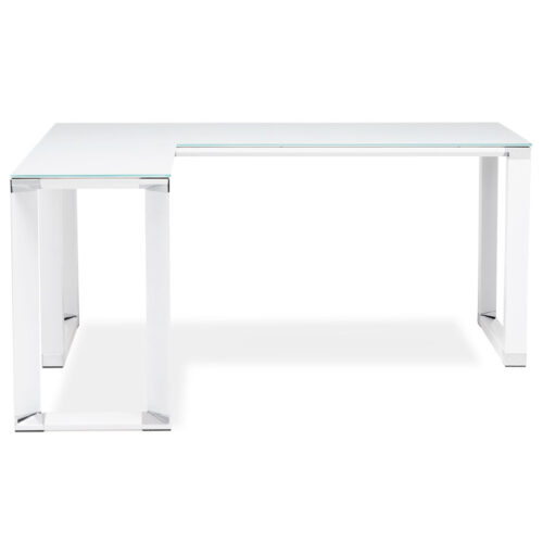 Bureau direction angle verre blanc XLINE 160 cm 1