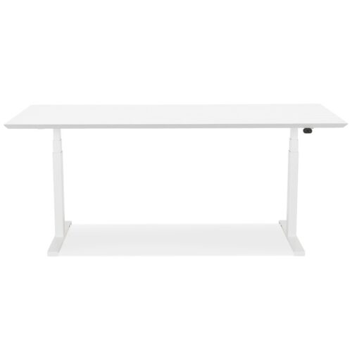 Bureau electrique BIONIK assis debout bois metal blanc 180x90 cm 2