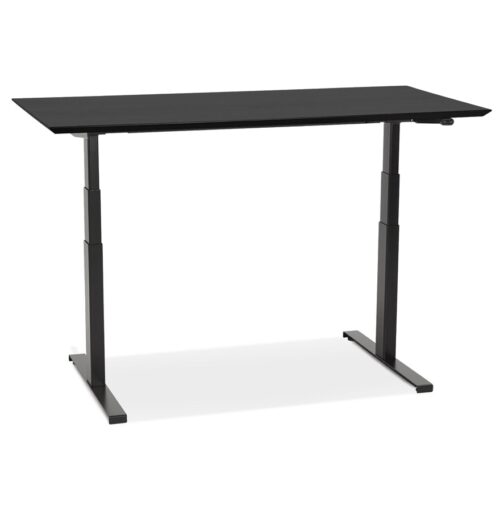 Bureau electrique BIONIK assis debout plateau boismetal noir 150x70 cm 1