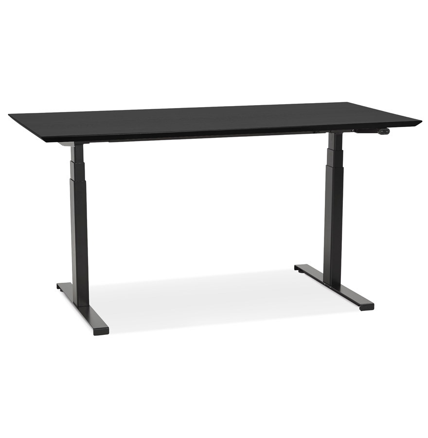 Bureau électrique BIONIK assis-debout - plateau bois/métal noir 150x70 cm