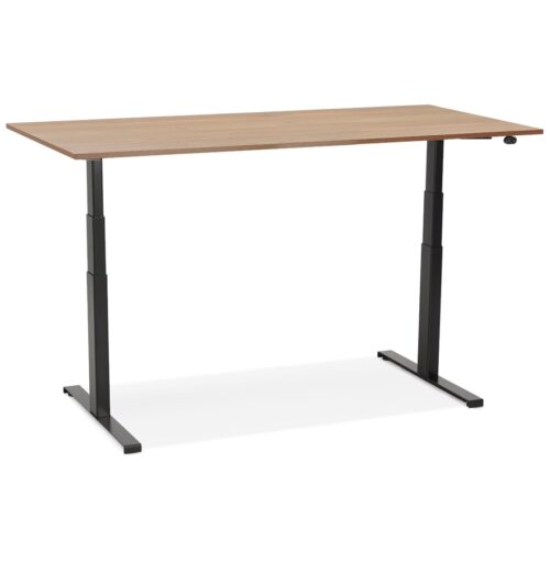 Bureau electrique noir TRONIK avec plateau Noyer 160x80 cm 1