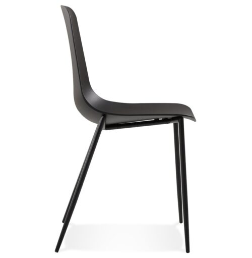 Chaise FELIZ noire plastique et metal interieurexterieur 2