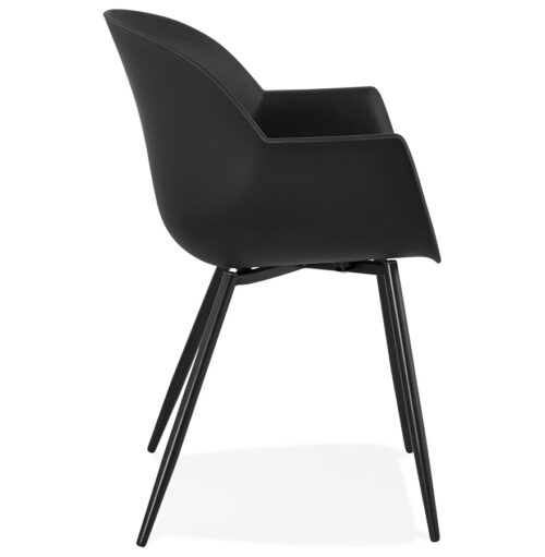 Chaise KELLY noire avec accoudoirs Design unique 2