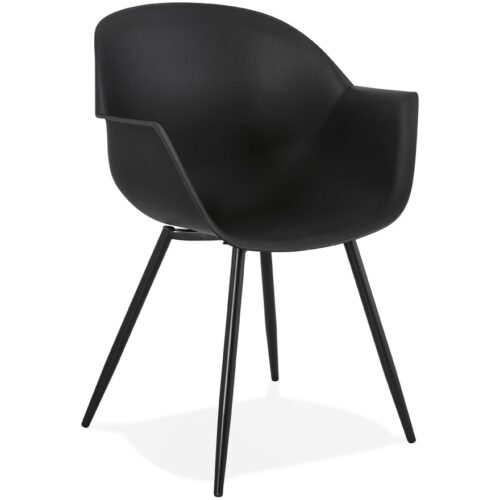 Chaise KELLY noire avec accoudoirs – Design unique